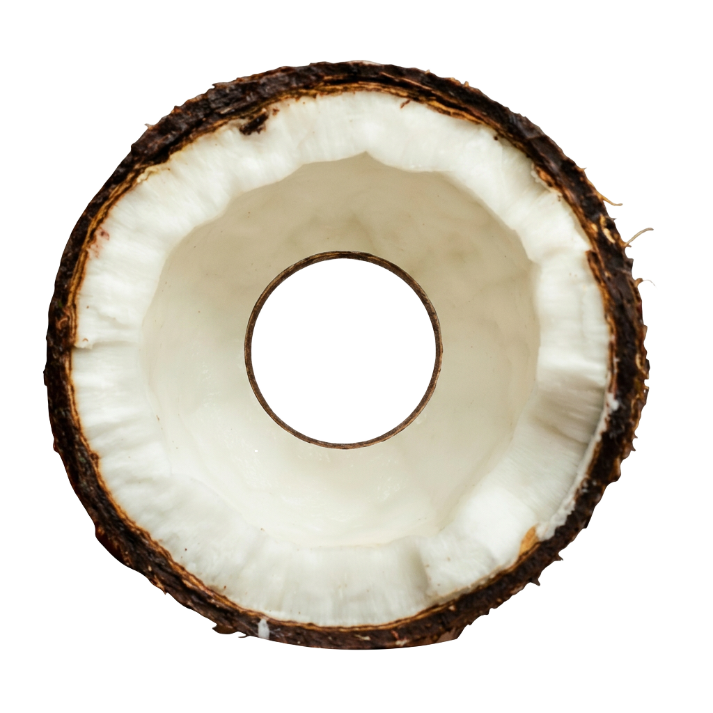 Letra O em coco aberto